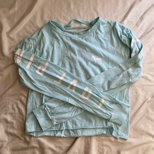 PINK Long Sleeve Cropped Tee